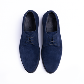 Laces-Derby suede shoes - Navy