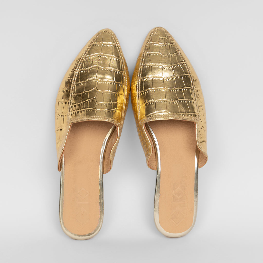 Women Slipper Shiny Gold CECIL