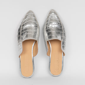 Women Slipper Shiny Silver CECIL