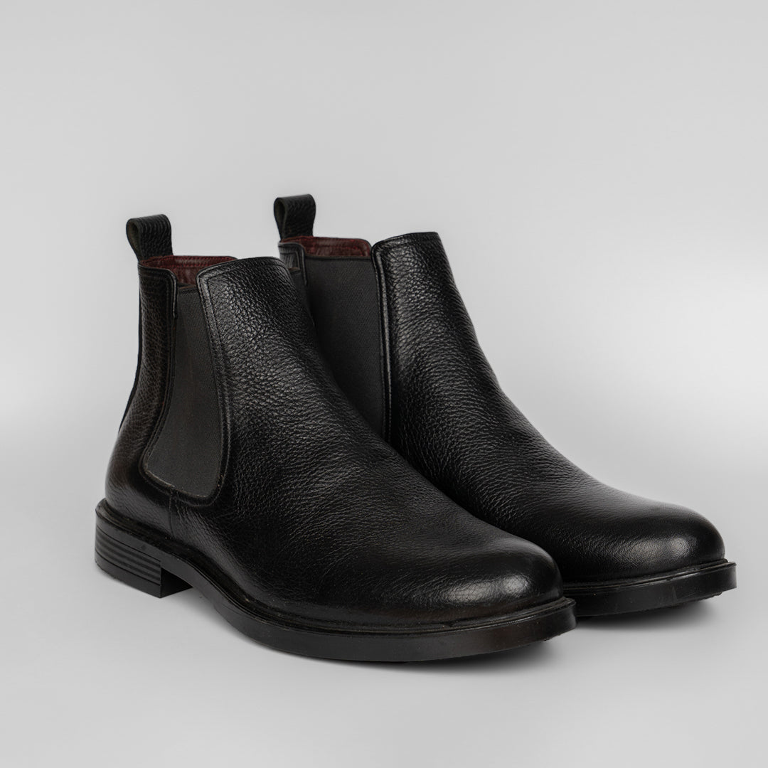 Laces Leather Chelsea Boots Black