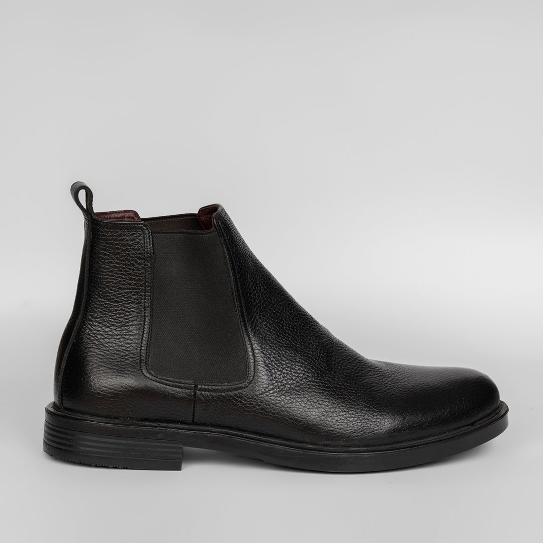 Laces Leather Chelsea Boots Black