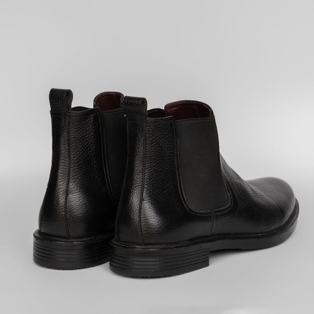 Laces Leather Chelsea Boots Black