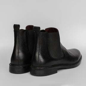 Laces Leather Chelsea Boots Black