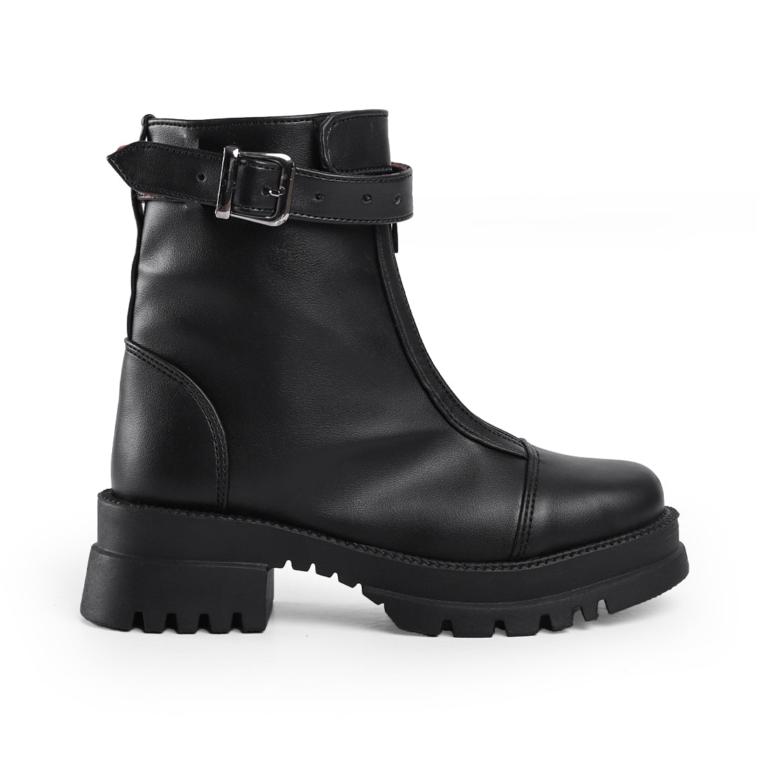 Women Zip-up Leather Boot