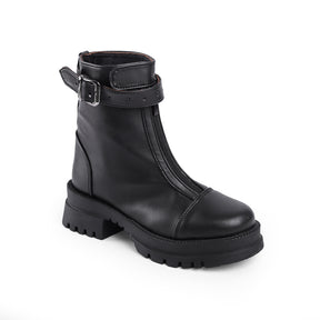 Women Zip-up Leather Boot