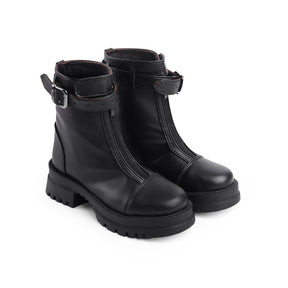 Women Zip-up Leather Boot