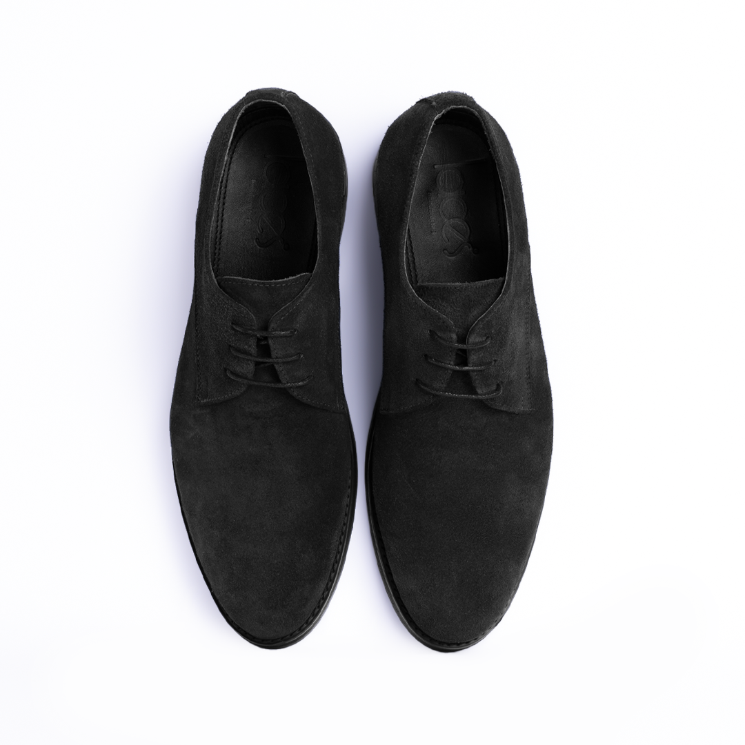 Laces-Derby suede shoes - Black