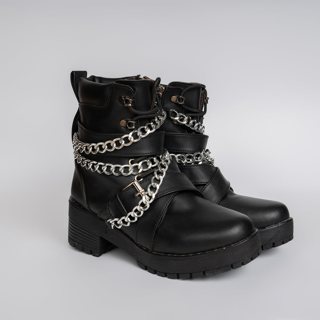 Leather BOOT With strains women