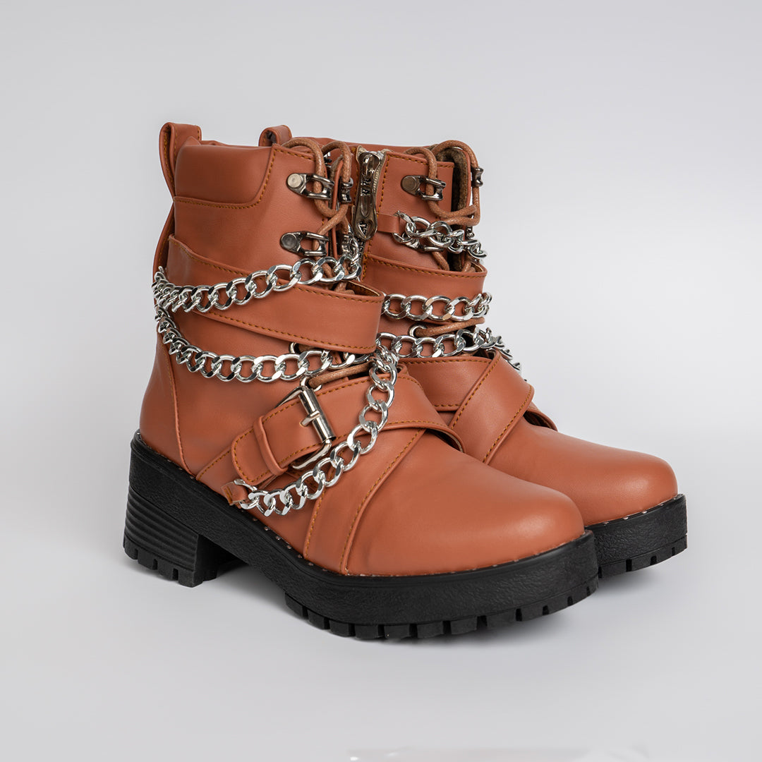 Leather BOOT With strains women