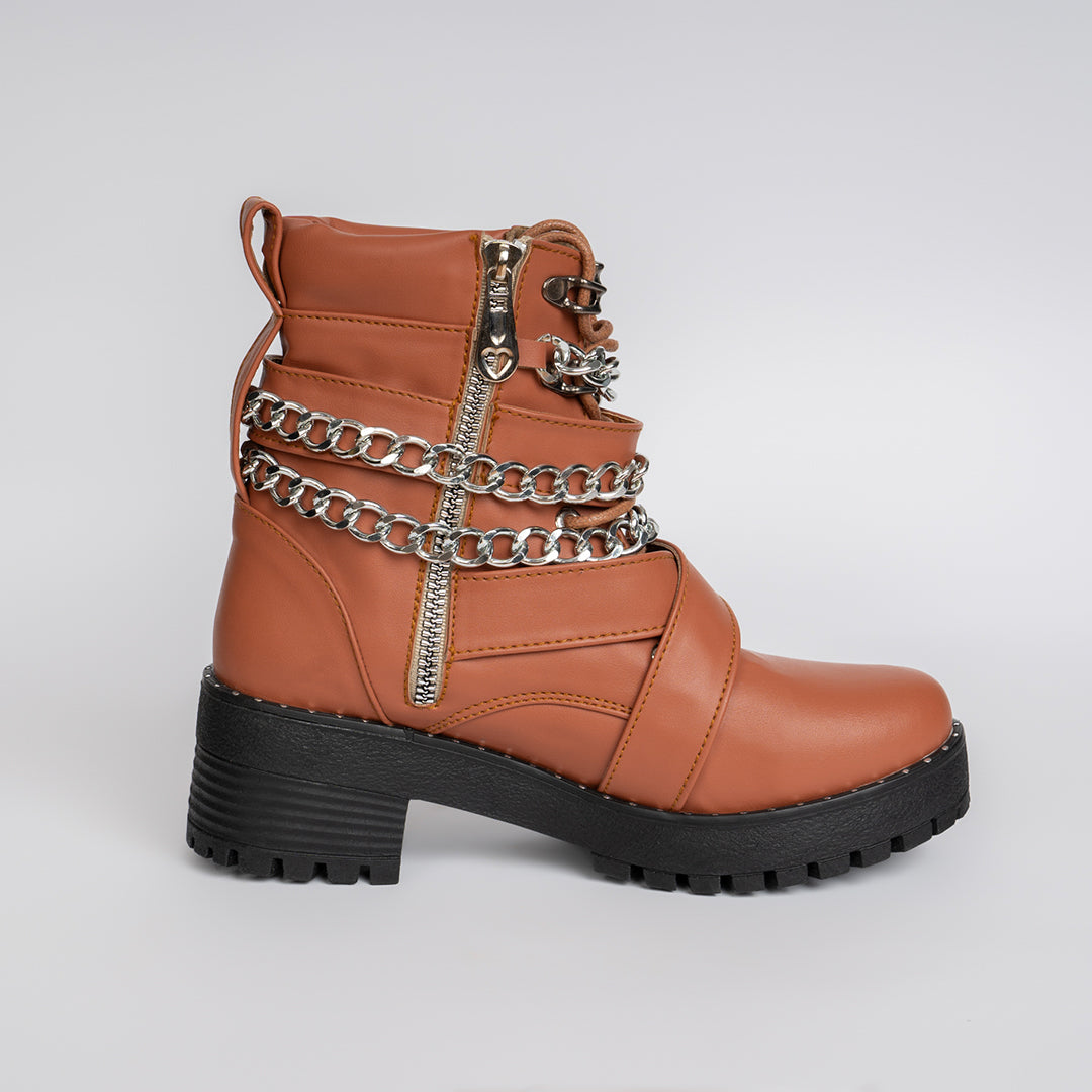 Leather BOOT With strains women