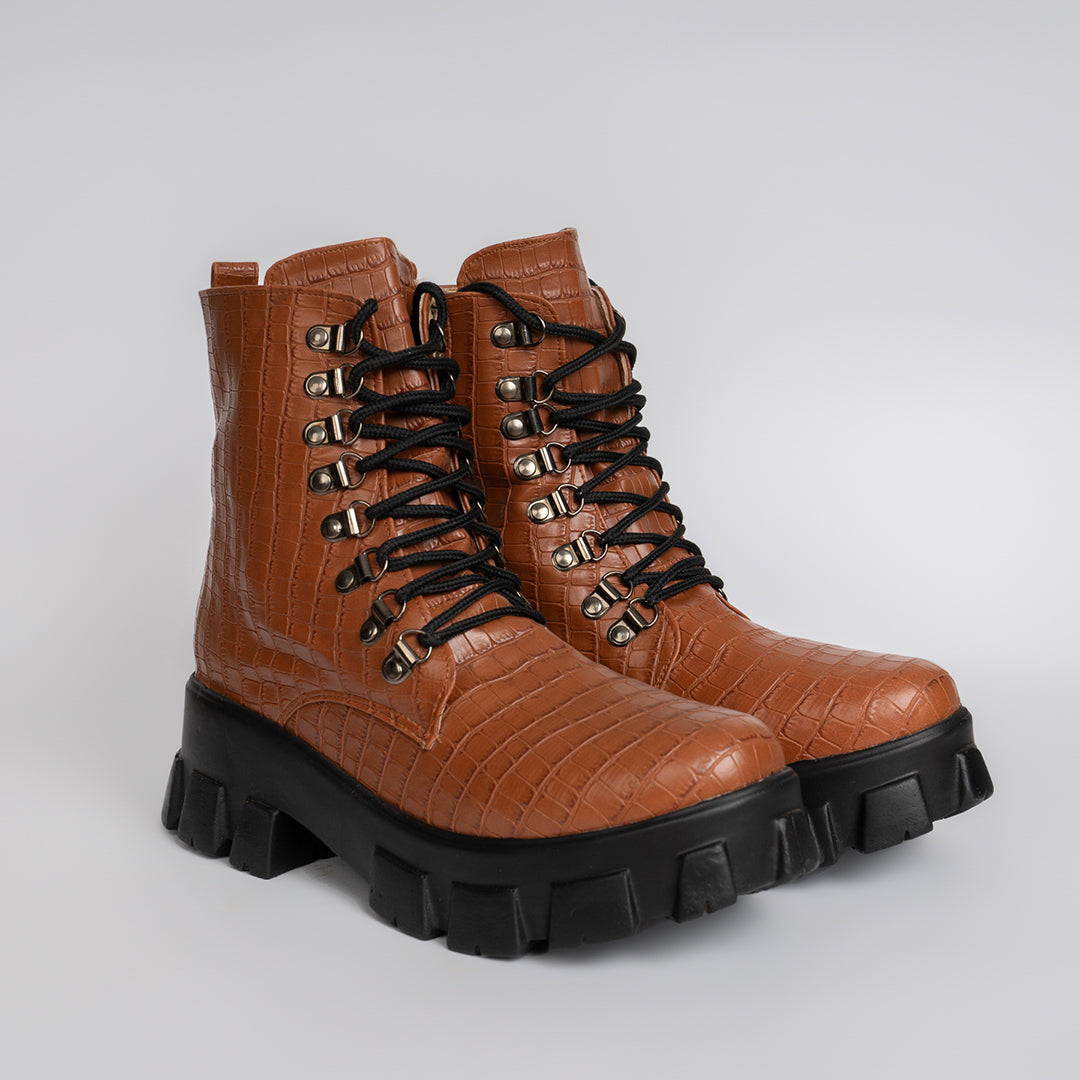 Croco Leather Boot - Havan