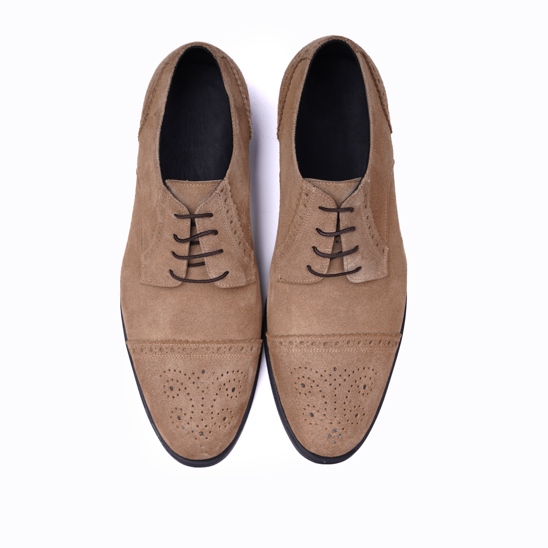 Derby Cap Toe - Seude - Beige