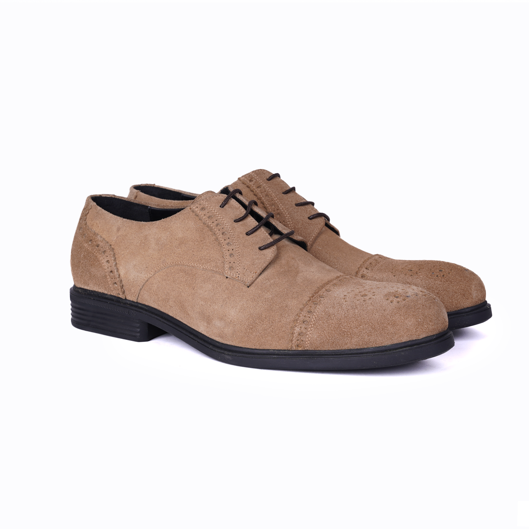 Derby Cap Toe - Seude - Beige