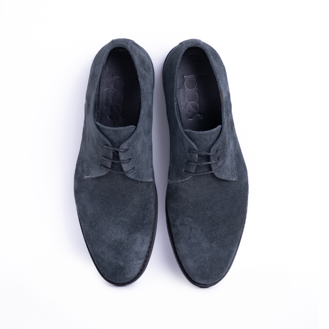 Laces-Derby suede shoes - Grey