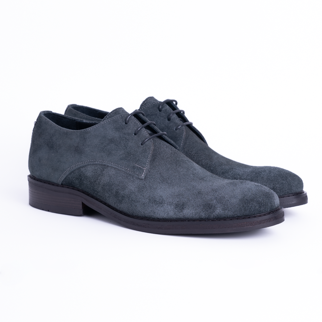 Laces-Derby suede shoes - Grey